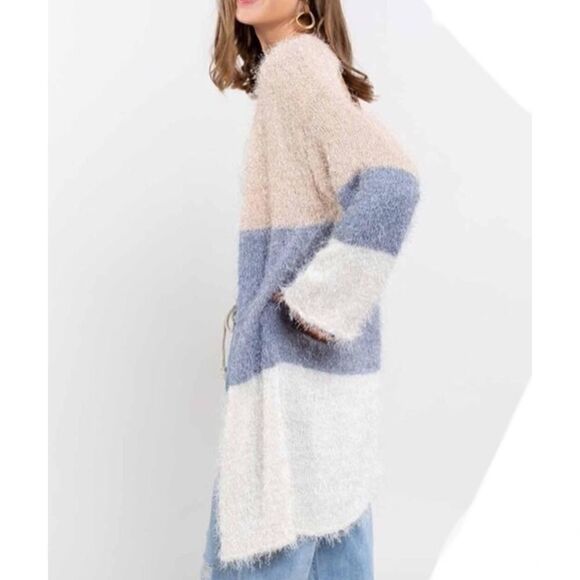 Pol Sz M fuzzy open back Cardigan Sweater - Picture 1 of 7